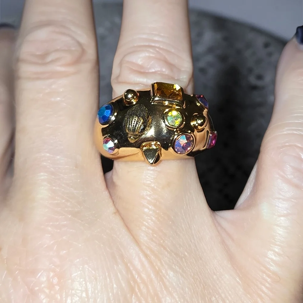 Kurt Geiger Mixed Crystal Cocktail Ring In Velvet Ring Box, NWT - Picture 6 of 6